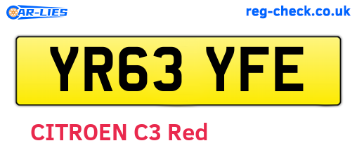 YR63YFE are the vehicle registration plates.