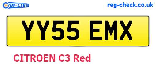 YY55EMX are the vehicle registration plates.