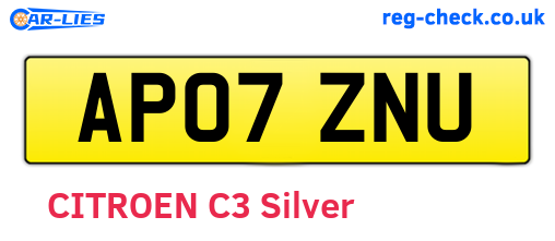 AP07ZNU are the vehicle registration plates.