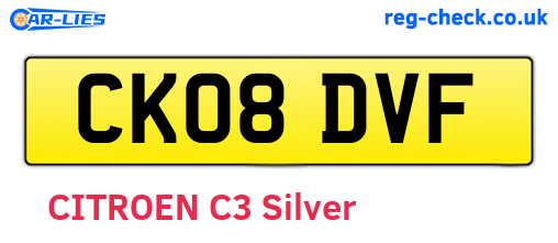 CK08DVF are the vehicle registration plates.