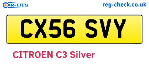 CX56SVY are the vehicle registration plates.