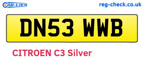 DN53WWB are the vehicle registration plates.
