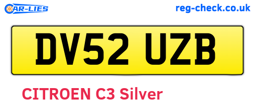 DV52UZB are the vehicle registration plates.