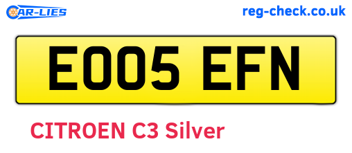 EO05EFN are the vehicle registration plates.