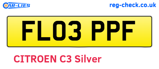 FL03PPF are the vehicle registration plates.
