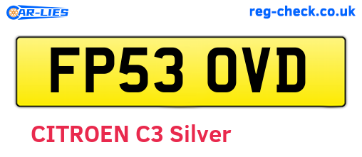 FP53OVD are the vehicle registration plates.