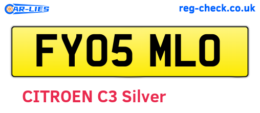 FY05MLO are the vehicle registration plates.