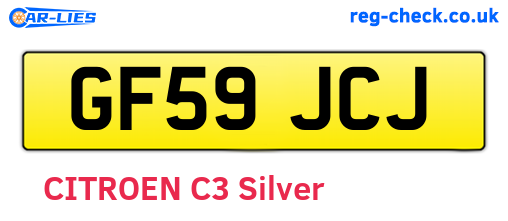 GF59JCJ are the vehicle registration plates.