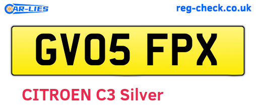 GV05FPX are the vehicle registration plates.