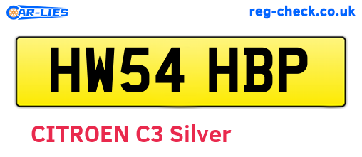 HW54HBP are the vehicle registration plates.