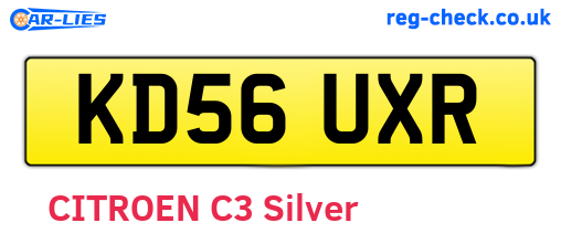 KD56UXR are the vehicle registration plates.