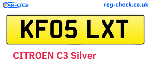KF05LXT are the vehicle registration plates.