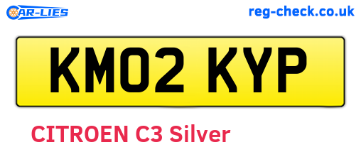 KM02KYP are the vehicle registration plates.