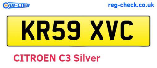 KR59XVC are the vehicle registration plates.