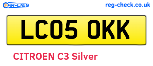 LC05OKK are the vehicle registration plates.