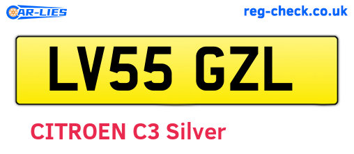 LV55GZL are the vehicle registration plates.