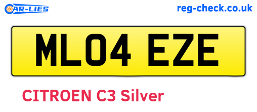 ML04EZE are the vehicle registration plates.