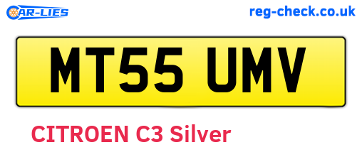 MT55UMV are the vehicle registration plates.