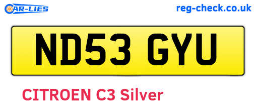 ND53GYU are the vehicle registration plates.