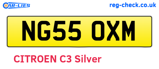 NG55OXM are the vehicle registration plates.
