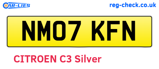 NM07KFN are the vehicle registration plates.