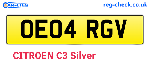OE04RGV are the vehicle registration plates.