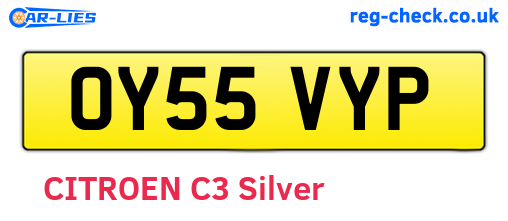 OY55VYP are the vehicle registration plates.