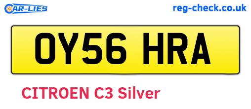 OY56HRA are the vehicle registration plates.