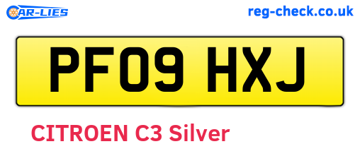 PF09HXJ are the vehicle registration plates.