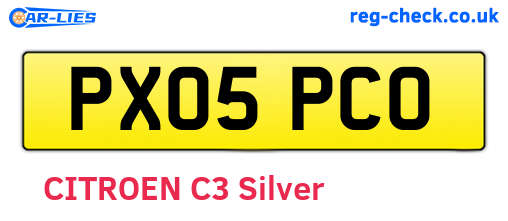 PX05PCO are the vehicle registration plates.