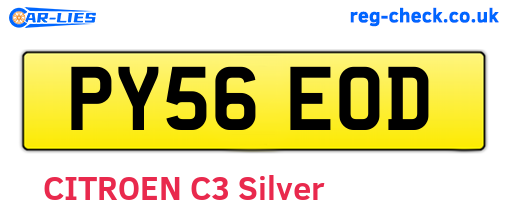 PY56EOD are the vehicle registration plates.