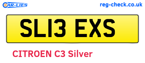 SL13EXS are the vehicle registration plates.