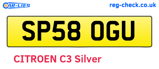 SP58OGU are the vehicle registration plates.