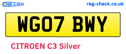 WG07BWY are the vehicle registration plates.