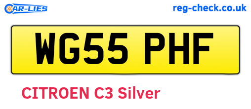 WG55PHF are the vehicle registration plates.