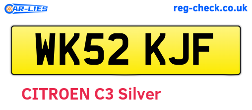 WK52KJF are the vehicle registration plates.