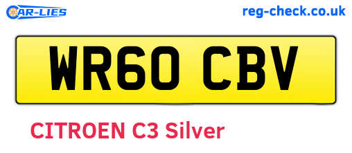 WR60CBV are the vehicle registration plates.