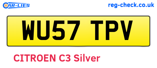 WU57TPV are the vehicle registration plates.