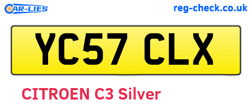 YC57CLX are the vehicle registration plates.