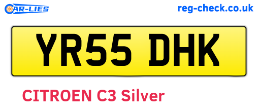 YR55DHK are the vehicle registration plates.