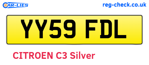 YY59FDL are the vehicle registration plates.