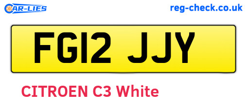 FG12JJY are the vehicle registration plates.