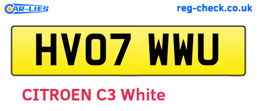 HV07WWU are the vehicle registration plates.