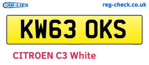 KW63OKS are the vehicle registration plates.