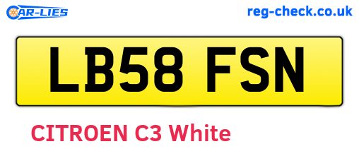 LB58FSN are the vehicle registration plates.