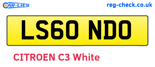LS60NDO are the vehicle registration plates.