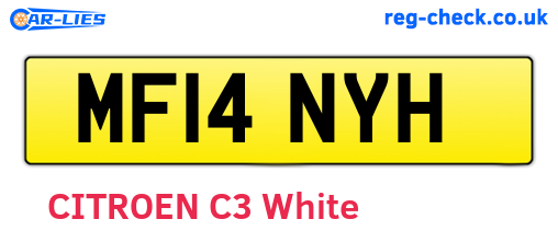 MF14NYH are the vehicle registration plates.