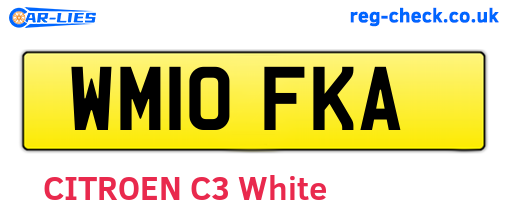 WM10FKA are the vehicle registration plates.