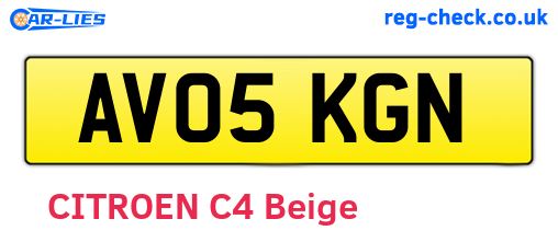 AV05KGN are the vehicle registration plates.