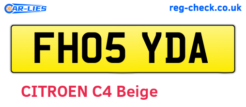 FH05YDA are the vehicle registration plates.